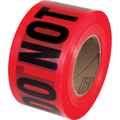 PrimeGuard "Danger Do Not Enter" Barricade Tape, English, 3" W x 1000' L, Black on Red Action Paper