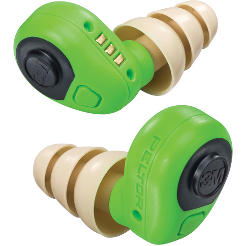 Bouchons d'oreilles &eacute;lectroniques Peltor, Sans cordon, Paire - Boîtier en plastique, 23 dB NRR, Grand/Moyen/Petit Action Paper