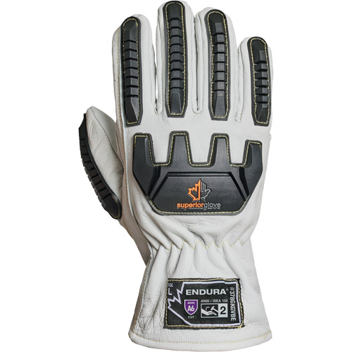 Endura&reg; 378GKGVBE Cut & Impact Resistant Gloves, Small, Goatskin Palm, Driver Cuff Action Paper