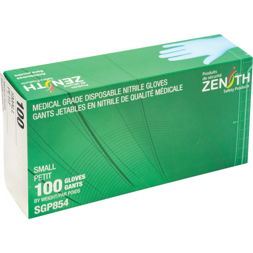 Puncture-Resistant Medical-Grade Disposable Gloves, Small, Nitrile, 3.5-mil, Powder-Free, Blue, Class 2 Action Paper