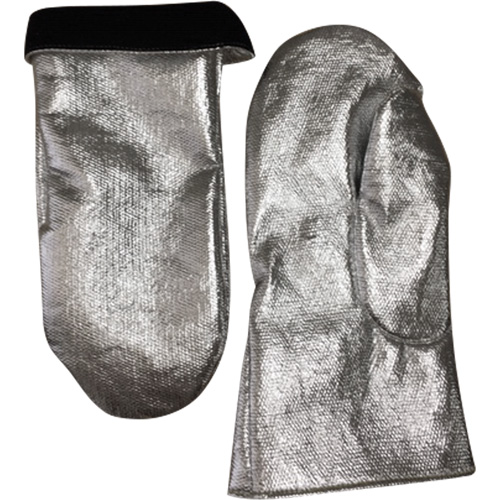 Heat Resistant Welding Mitt, Aluminized Carbon/Leather, One Size, Protects Up To 800° F (426.66° C) Action Paper