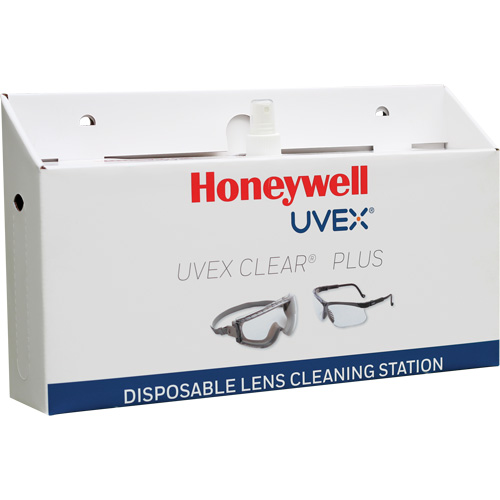 Uvex&reg; Clear&reg; Plus Disposable Lens Cleaning Station, Cardboard, 16" L x 3.19" D x 9.25" H Action Paper