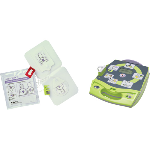 AED Plus&reg; Defibrillator with Bonus Pedi-Padz&reg; II Electrodes, Automatic, English, Class 4 Action Paper