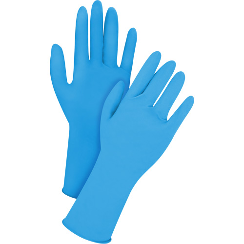 Disposable Gloves, X-Large, Latex, 14-mil, Powder-Free, Blue Action Paper