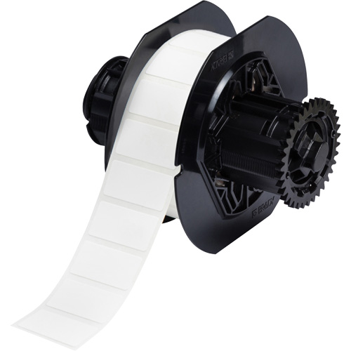 &eacute;tiquettes en tissu avec rev&ecirc;tement en polyamide B33, Nylon, 1,5" lo x 0,75" h, Blanc Action Paper