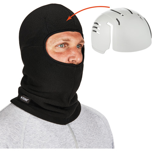 Passe-montagne avec fermeture &agrave; glissi&egrave;re et casque antichoc &agrave; ins&eacute;rer N-Ferno, Molleton/Polyester, Noir Action Paper