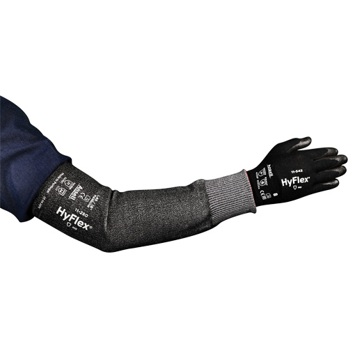 Manchon &eacute;troit r&eacute;sistant aux coupures HyFlex s&eacute;rie 11-280, Intercept, 12", ASTM ANSI niveau A4, Gris Action Paper