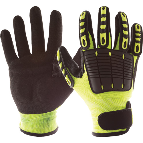 Gants de protection contre les chocs Back Tracker avec protection dorsale de la main, Petit, Paume en Nitrile, Poignet Boucle et crochet Action Paper