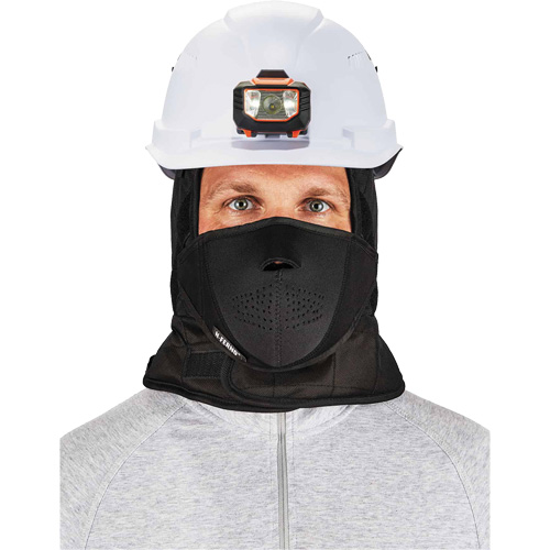 N-Ferno&reg; 3-Layer Winter Hard Hat Liner with Mouthpiece, Fleece Lining, One Size, Black Action Paper