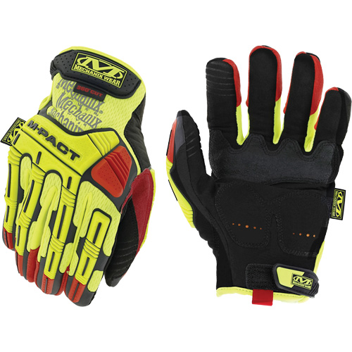 Hi-Viz M-Pact&reg; D4-360 Impact Gloves, 8, Synthetic Palm, Hook & Loop Cuff Action Paper