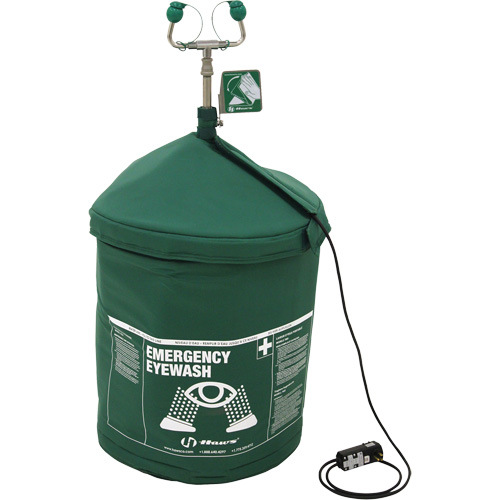Portable Tempered Emergency Eyewash, Pressurized, 15 gal. Capacity, Meets ANSI Z358.1 Action Paper
