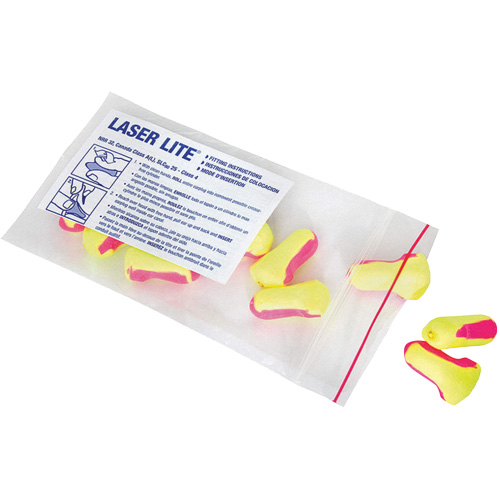 Bouchons d'oreilles jetables Laser Lite de Howard Leight, Vrac - Sac en poly Action Paper