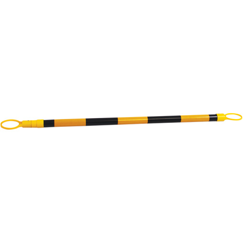Retractable Cone Bar, 7'2" Extended Length, Black/Yellow Action Paper