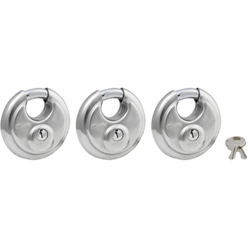 Cadenas &agrave; arceau prot&eacute;g&eacute;, Argent, Cl&eacute;s identiques, Acier inoxydable, Largeur de 2-3/4" Action Paper