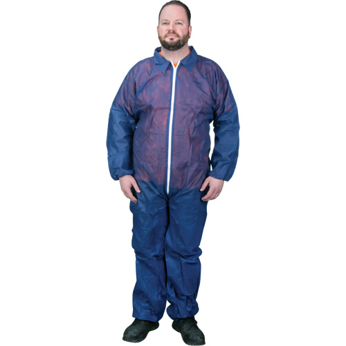 Coveralls, 3X-Large, Blue, Polypropylene Action Paper