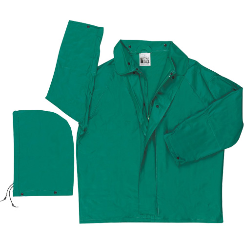 Dominator Limited Flammability Rain Jacket, Polyester/PVC, Large, Green Action Paper