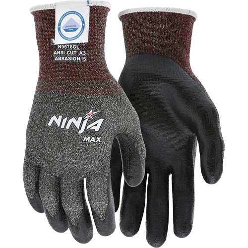 Ninja&reg; Max Cut Resistant Gloves, Size Large, 10 Gauge, Bi-Polymer Coated, Dyneema&reg; Shell, ASTM ANSI Level A3 Action Paper