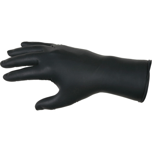 NitriShield Stealth Extra Disposable Gloves, Large, Nitrile, 6-mil, Powder-Free, Black Action Paper