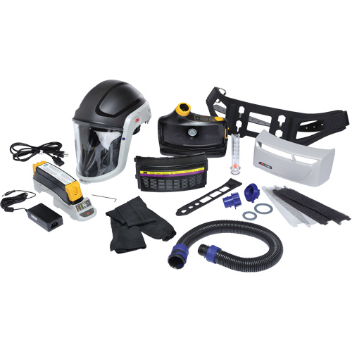 Versaflo TR Series Heavy Industry PAPR Kit, Hard Hat & Faceshield, Lithium-Ion Battery Action Paper