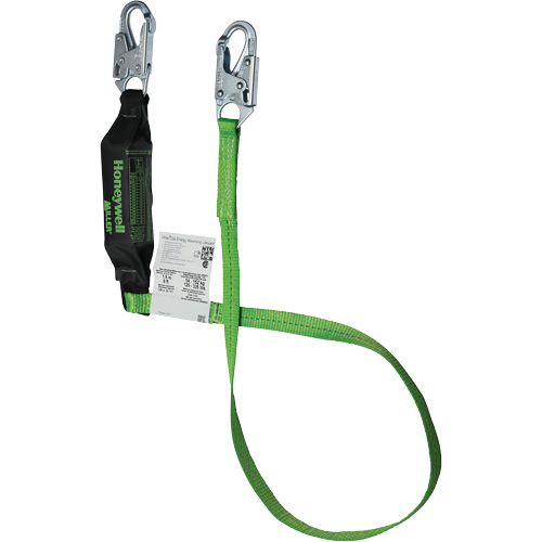 Miller&reg; HP Shock-Absorbing Lanyard, 6', Locking Snap Hook Center, Locking Snap Hook Leg Ends, Polyester Action Paper