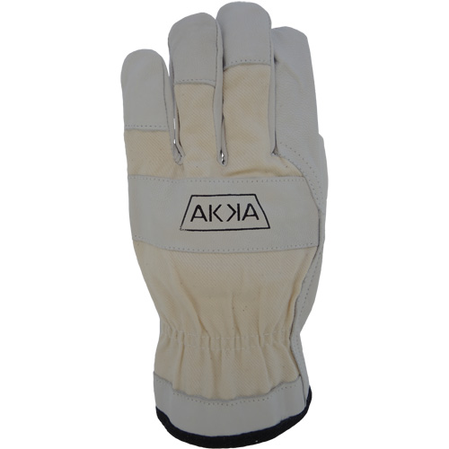 Cotton-Backed Drivers Gloves, Large, Grain Goatskin Palm Action Paper