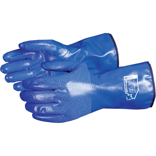 North Sea Chemical Resistant  Gloves, Size Small, 11" L, Nitrile, Fleece Inner Lining, Winter Weight Action Paper