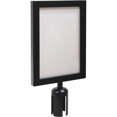 Cadre d'enseigne pour poteau de barri&egrave;re pour le contr&ocirc;le des foules, Noir Action Paper