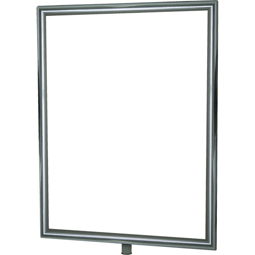 Heavy-Duty Vertical Sign Holder for Classic Posts, Polished Chrome Action Paper