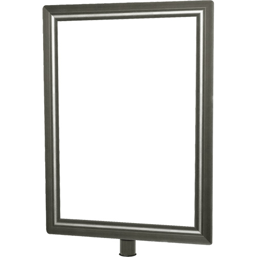 Porte-enseigne vertical robuste pour montant classique, Chrome satin&eacute; Action Paper