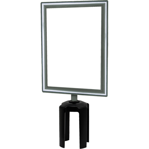 Heavy-Duty Vertical Sign Holder with Tensabarrier&reg; Post Adapter, Polished Chrome Action Paper