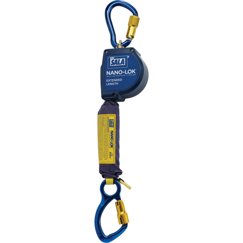 Nano-Lok Extended Length Self Retracting Lifeline, 10', Dyneema&reg;, Swivel Action Paper