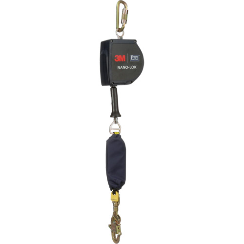 Cordage de s&eacute;curit&eacute; autor&eacute;tractable allong&eacute; Nano-Lok, 15', Acier galvanis&eacute;, Pivotant Action Paper