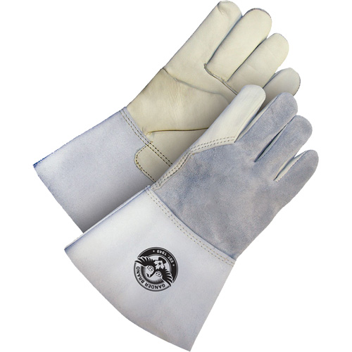 Gander Brand Utility Grain Leather Welder Gloves, Grain Cowhide, Size Small Action Paper