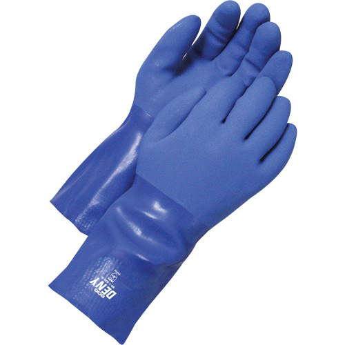 Deny Coated Gloves, 8, PVC Coating, Cotton Shell Action Paper