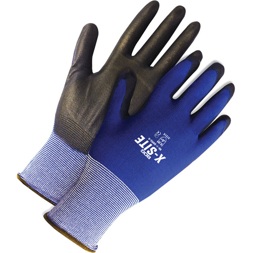 X-Site Coated Gloves, 6, Polyurethane Coating, 18 Gauge, Nylon Shell Action Paper