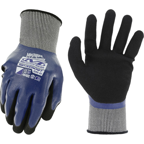 SpeedKnit Shield C4 Work Gloves, Size X-Large/10, 18 Gauge, Nitrile Coated, Nylon/Spandex Shell, ASTM ANSI Level A4/EN 388 Level C Action Paper