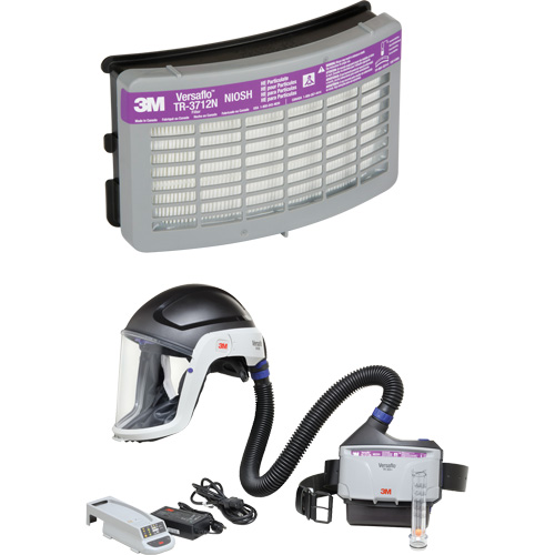Versaflo Heavy Industry PAPR Kit, Hard Hat & Faceshield, Lithium-Ion Battery Action Paper