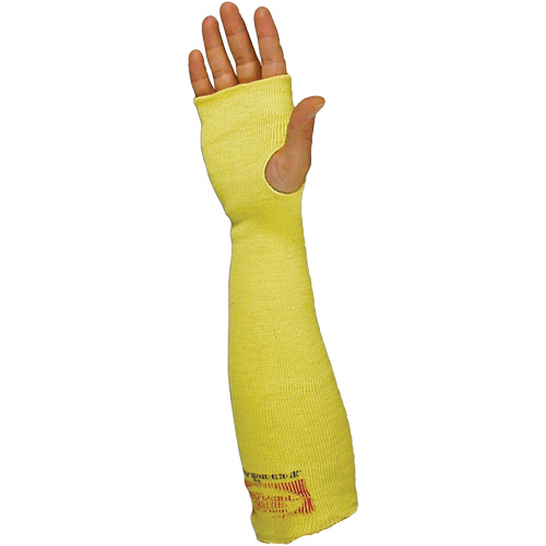 Manchons avec trou pour pouce, Kevlar, 22", ANSI/ISEA 105 niveau 3/EN 388 niveau 3, Jaune Action Paper