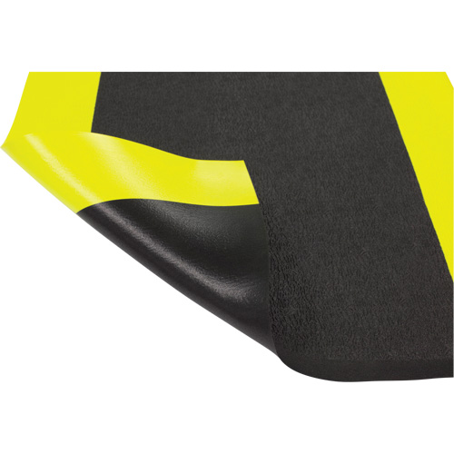 Airsoft Anti-Fatigue Mat, Pebbled, 3' x 5' x 3/8", Black/Yellow, PVC Sponge Action Paper