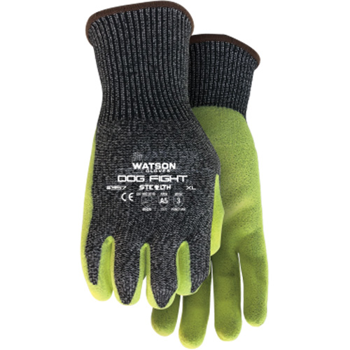 Gants r&eacute;sistant &agrave; la coupe Stealth Dog Fight, Taille Moyen, Rev&ecirc;tement Nitrile, Enveloppe en Fibre de verre/PEHP/Nylon/Acier inoxydable, ASTM ANSI niveau A5 Action Paper