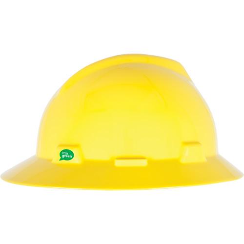 V-Gard&reg; GREEN Slotted Full Brim Hard Hat, Meets CSA Type 1, Ratchet Suspension Action Paper