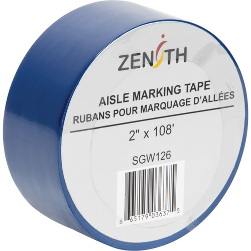 Ruban pour marquage d'all&eacute;es, 2" x 108', PVC, Bleu Action Paper