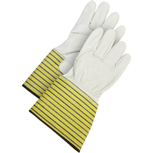 Classic Fitter's Gloves, Large, Grain Cowhide Palm, Fleece Inner Lining Action Paper