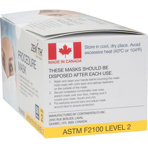 Disposable Procedure Face Masks, ASTM F2100 Level 2, Class 1 Action Paper