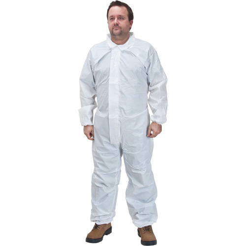 Premium Coveralls, Medium, White, Microporous Action Paper