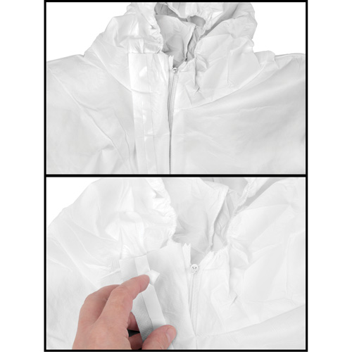 Hooded Coveralls, Medium, White, SMS Action Paper