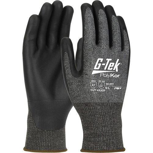 G-Tek&reg; PolyKor&reg; X7 Cut Resistant Gloves, Small, 18 Gauge, Polyurethane Coated, ASTM ANSI Level A7/EN 388 Level F Action Paper
