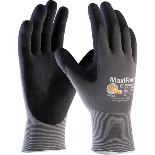 ATG MaxiFlex&reg; Ultimate Gloves, 10/X-Large, Foam Nitrile Coating, 15 Gauge, Nylon Shell Action Paper