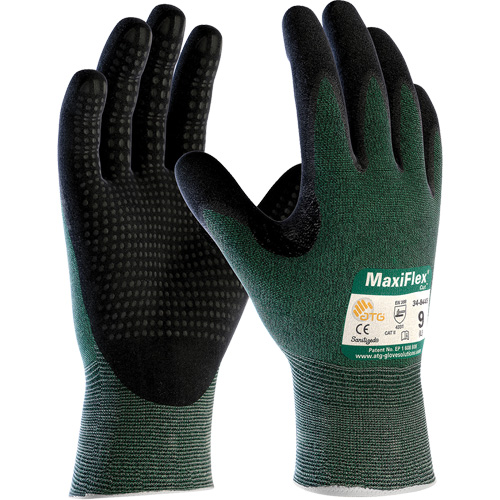 ATG MaxiFlex&reg; Cut Gloves, Small, 15 Gauge, Foam Nitrile Coated, ASTM ANSI Level A2/EN 388 Level 3/EN 388 Level B Action Paper