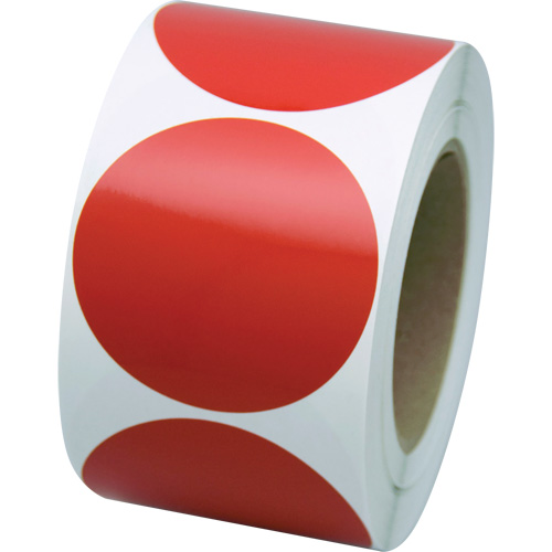 Marking Shapes, Circle, 3" L x 3" W, Red, Vinyl Action Paper